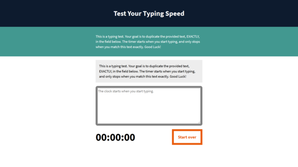 JS project for checking typing speed